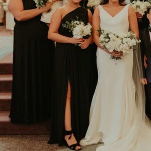 Black One Shoulder David’s Bridal Bridesmaids Dress